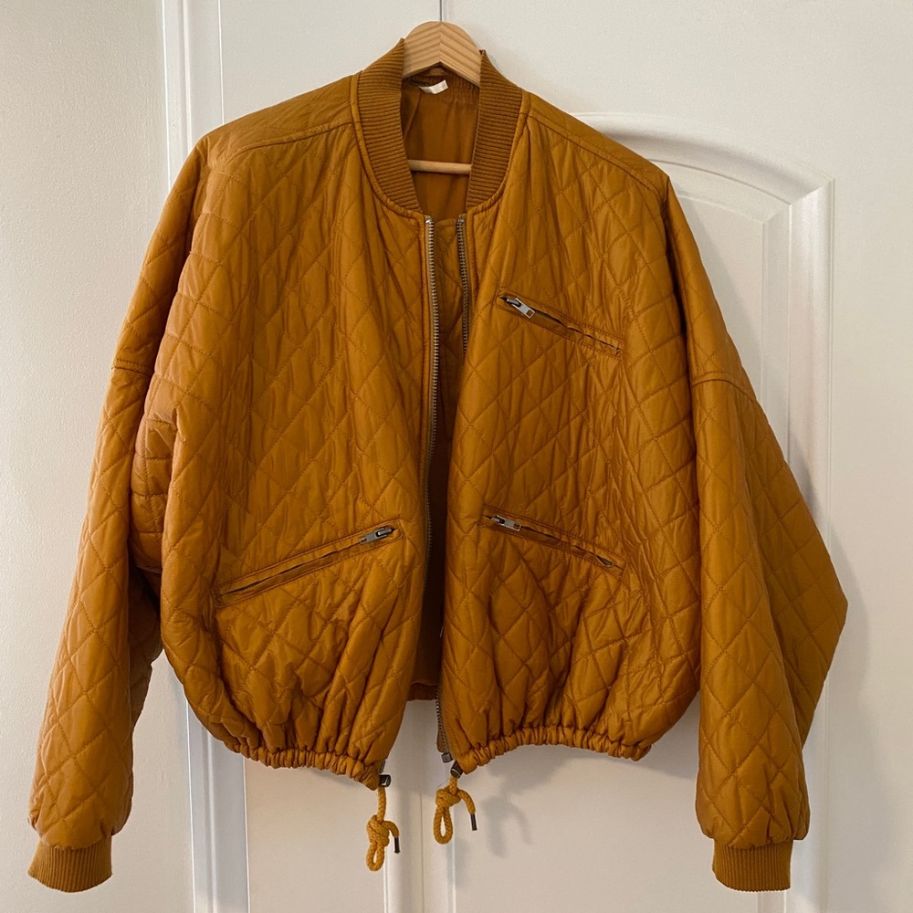 Free People quilted cropped bomber